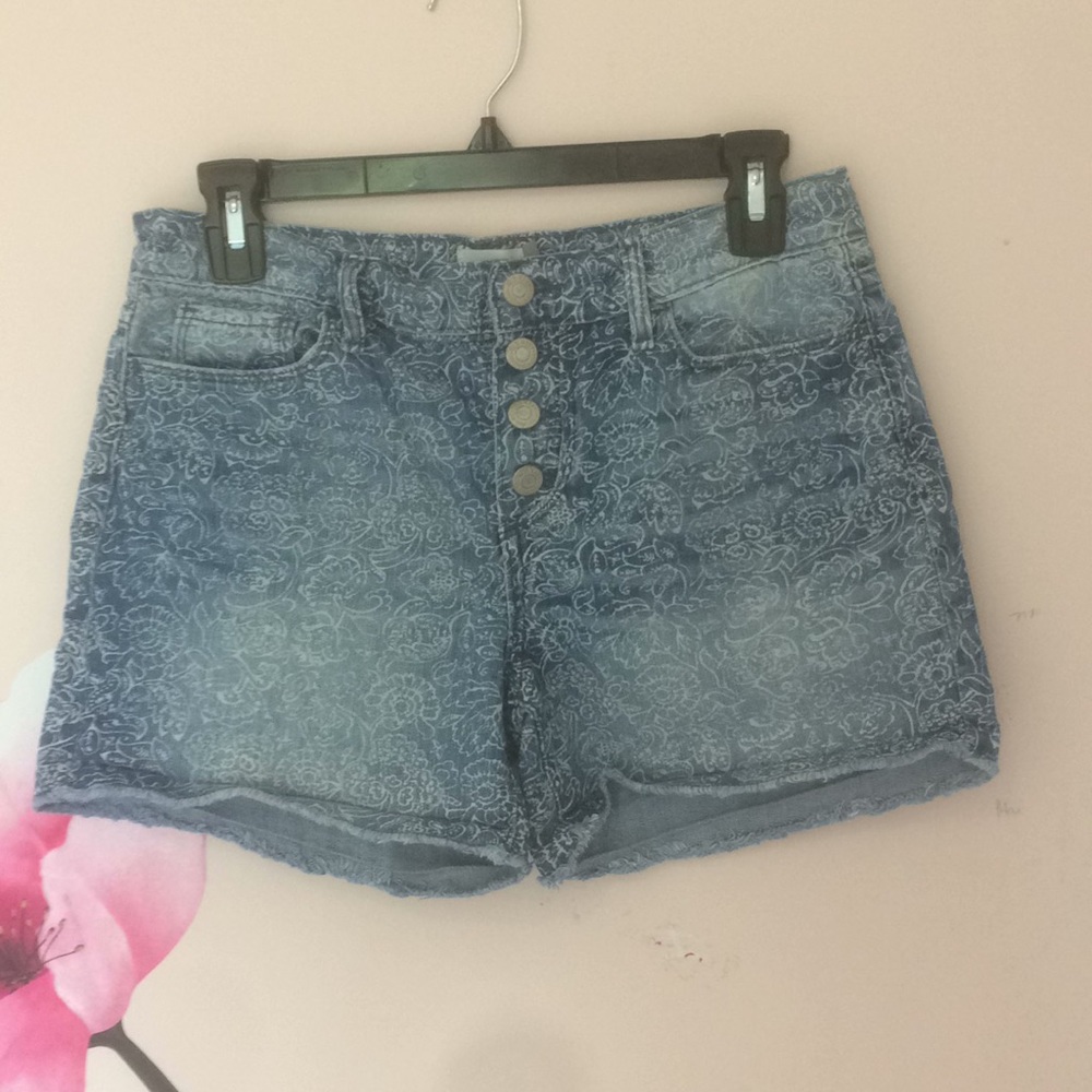 button front shorts